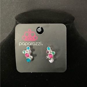 Multi color post bling earrings.